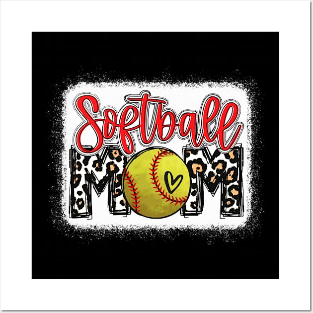 Softball Mom Leopard Shirt Softball Mom Wall Art by Wonder man 